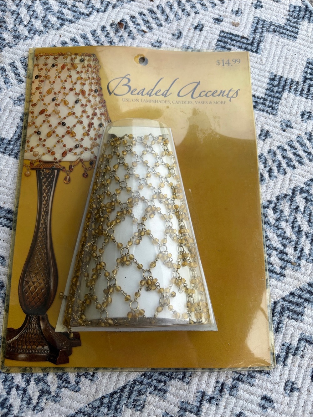 Hobby Lobby Gold Beaded Lamp Shade Accent 2004